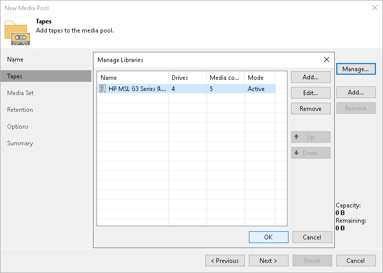 Step 3. Add Tapes to Media Pool