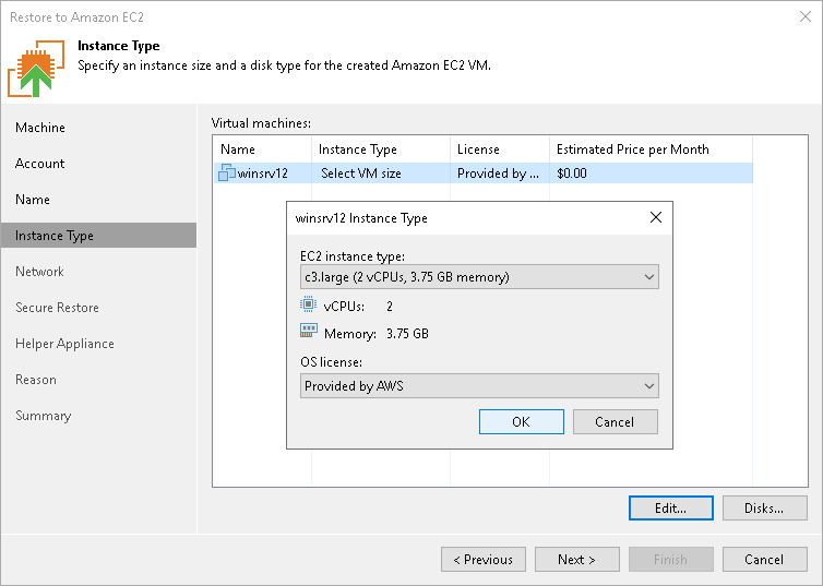 Step 5. Specify Instance Type and Disks