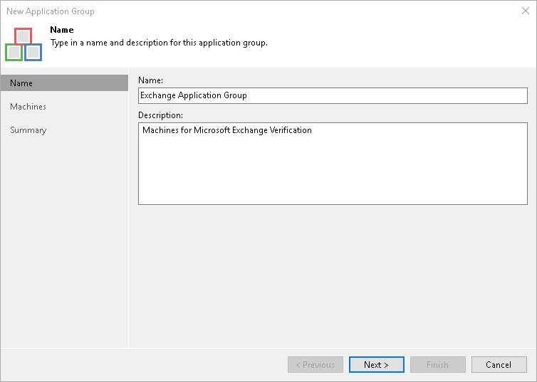 Step 2. Specify Application Group Name and Description