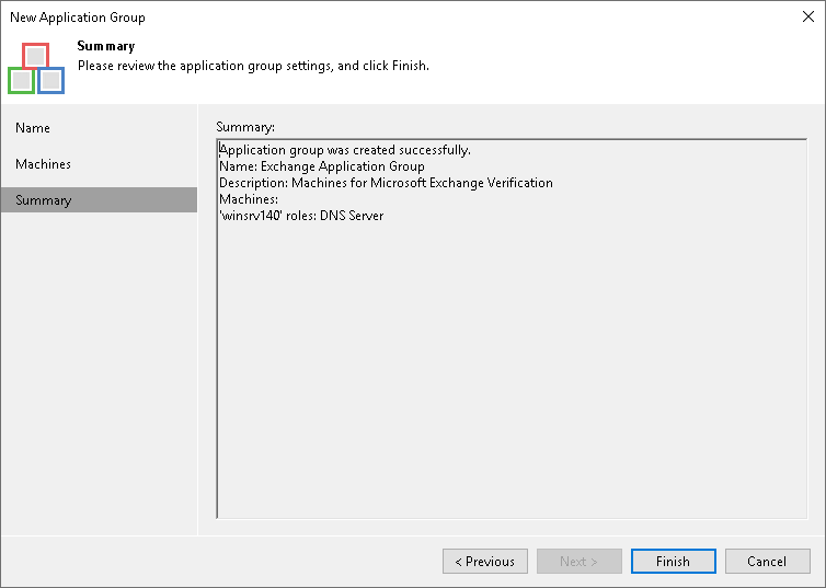 Step 5. Review Application Group Settings and Finish Working with Wizard