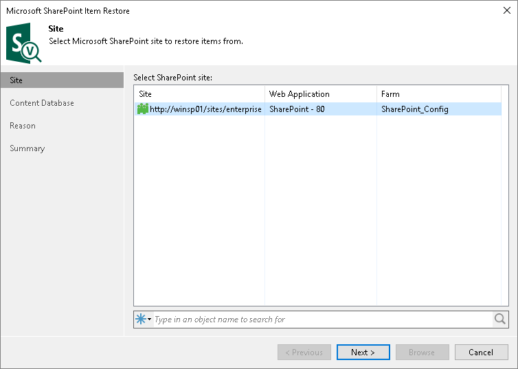 Step 2. Select VM or Site