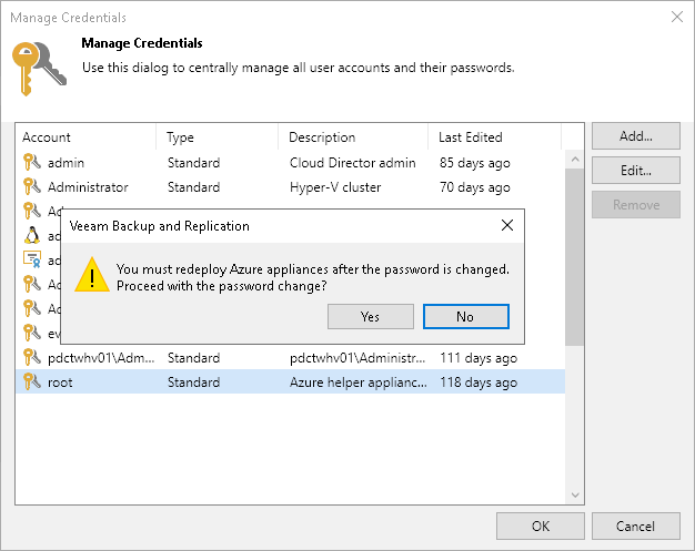 Changing Credentials for Helper Appliances