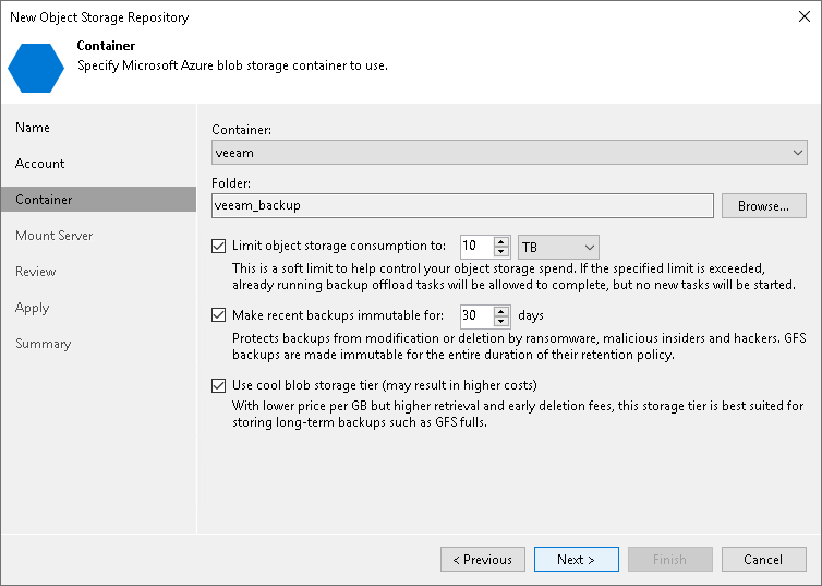 Specify Object Storage Settings