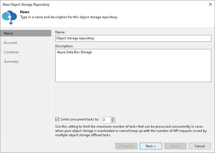 Step 2. Specify Object Storage Name