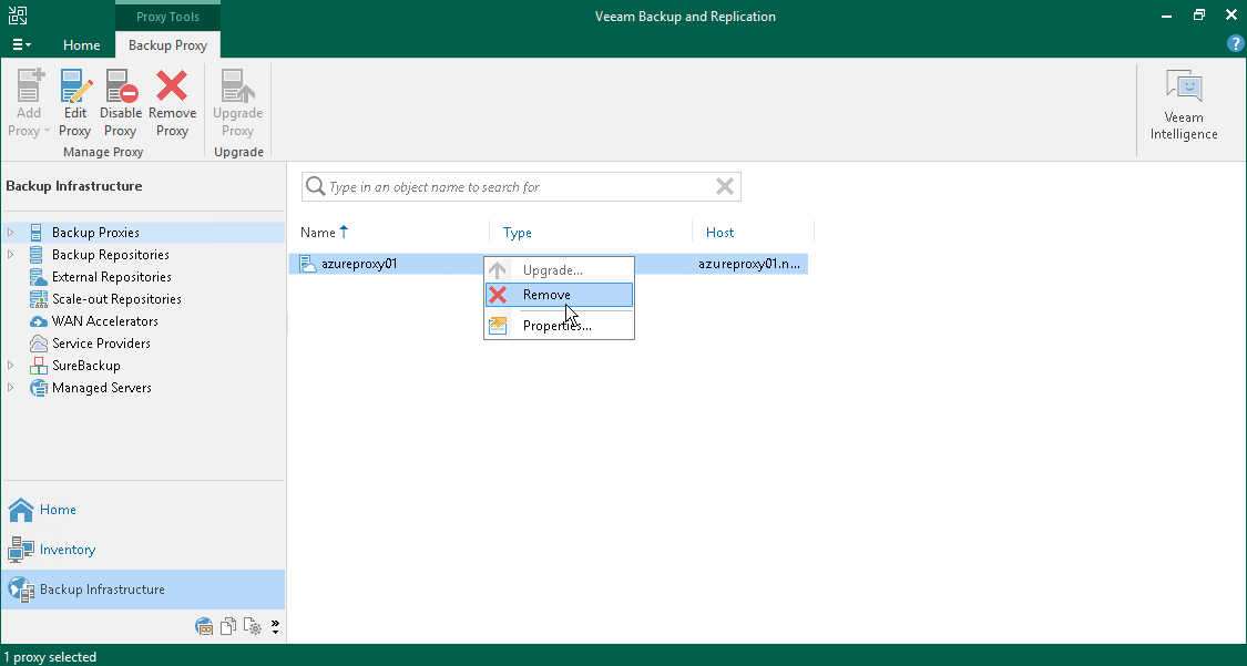 Removing Azure Restore Proxy Appliances