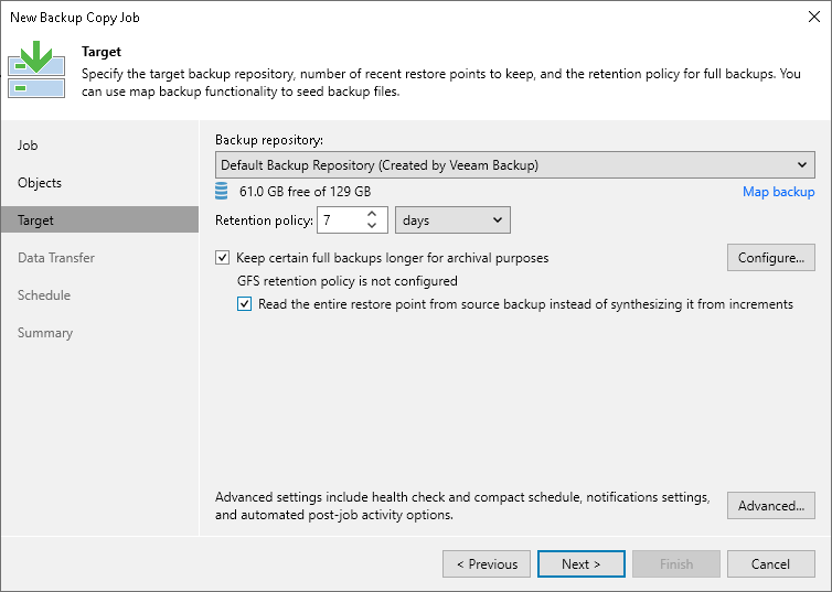 Backup Copy GFS Methods