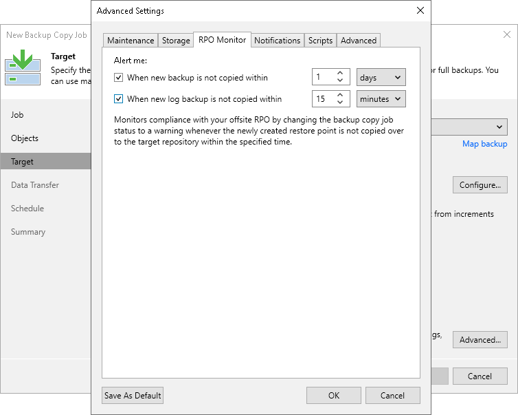 RPO Monitor Settings