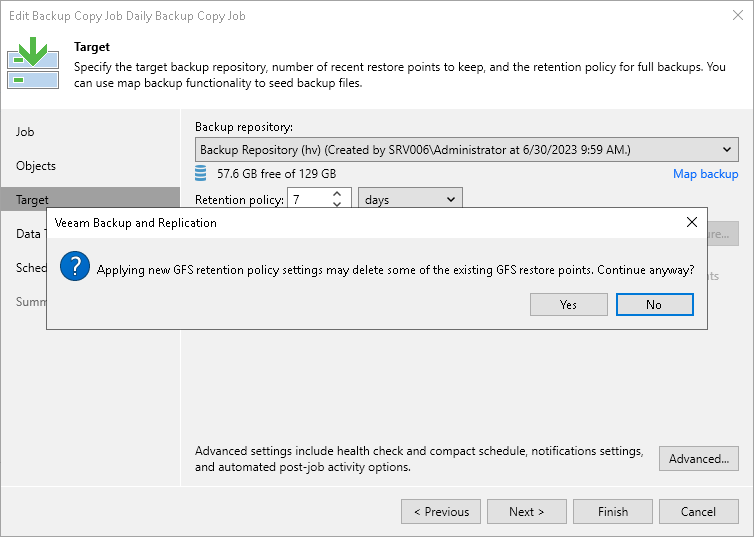 Editing Backup Copy Job Settings