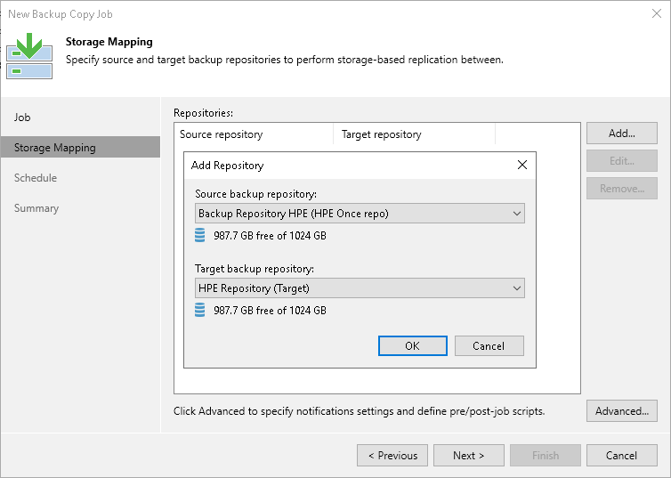 Step 3. Select Source and Target Repositories