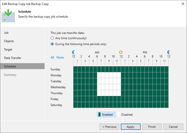 Step 10. Define Backup Copy Window