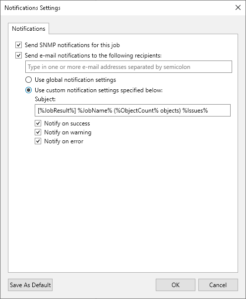 Step 7. Specify Additional Job Settings