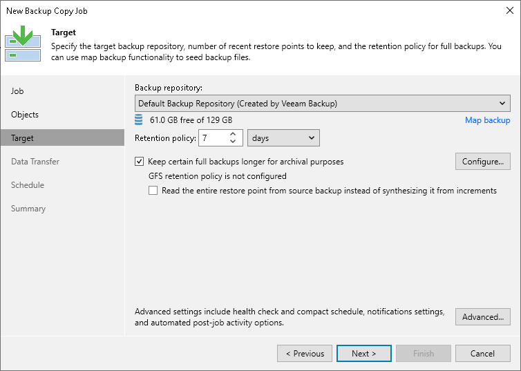 Backup Copy GFS Methods