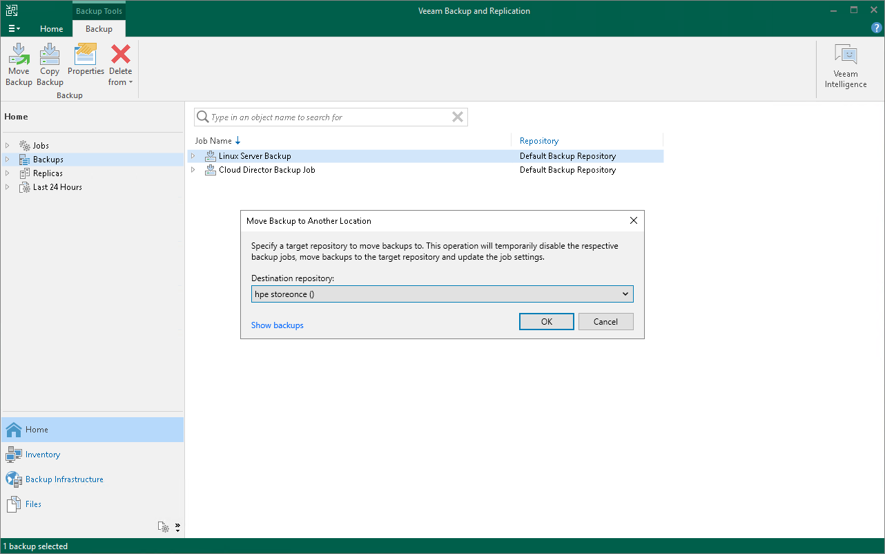 Move Backup to Another Repository