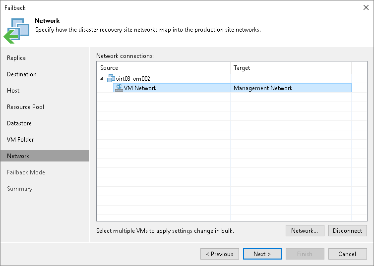 Configure network mapping Step 8. Configure Network Mapping