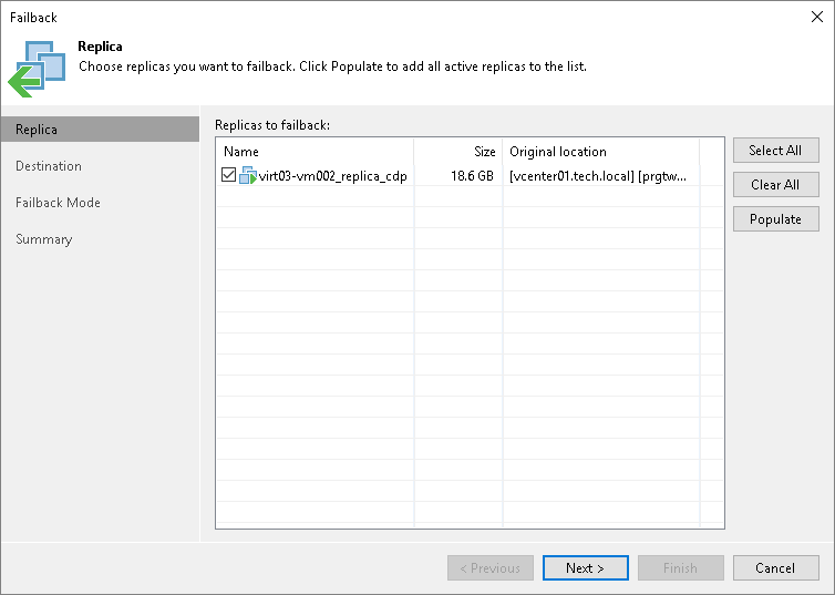 Step 2. Select Replicas
