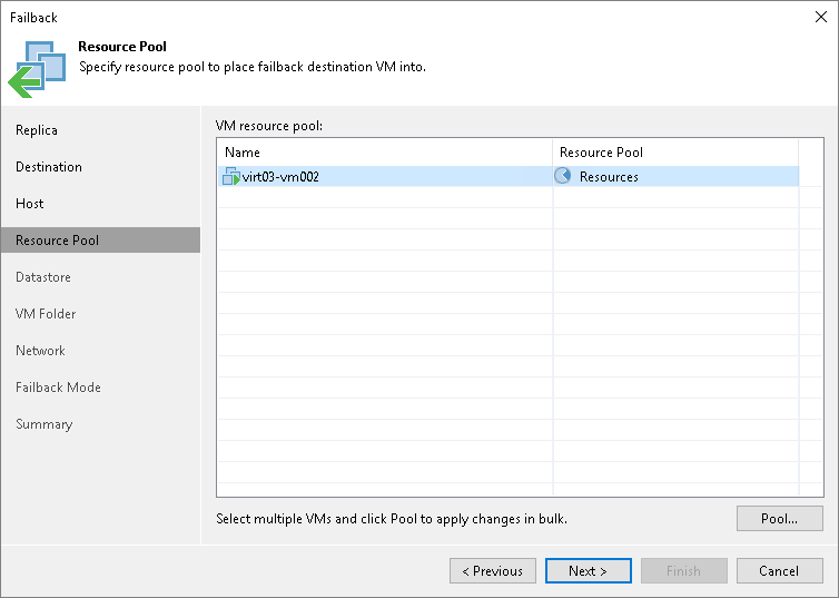 Select resource pool Step 5. Select Resource Pools