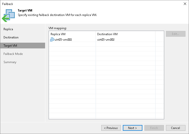 Map replica to workload Step 9. Map Replicas to Restored VMs