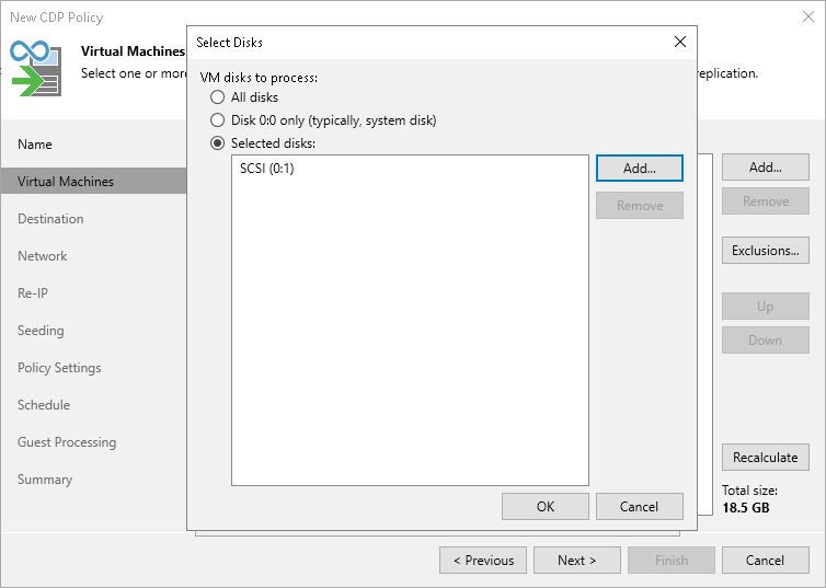 Exclude disks Step 4. Exclude Objects