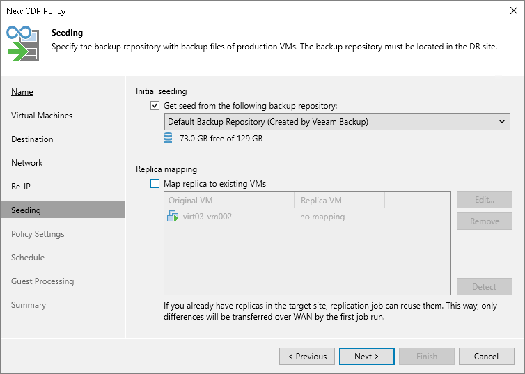Configure seeding and mapping Step 9. Configure Seeding and Mapping
