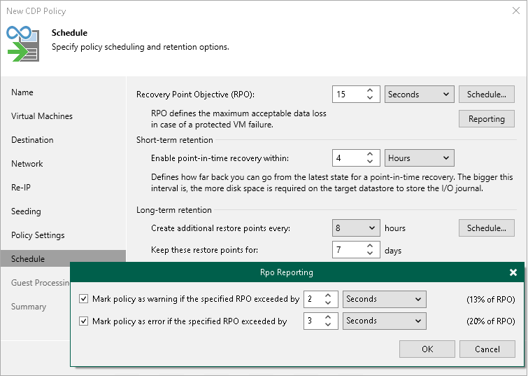 Specify schedule Step 12. Specify Replication Schedule