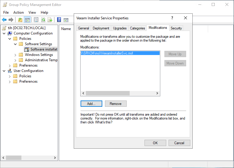 Installing Veeam Installer Service with GPO