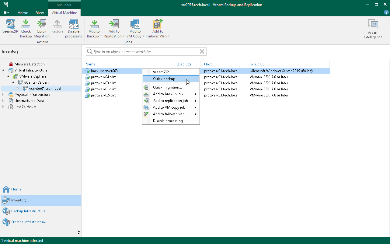 Perform Quick Backup