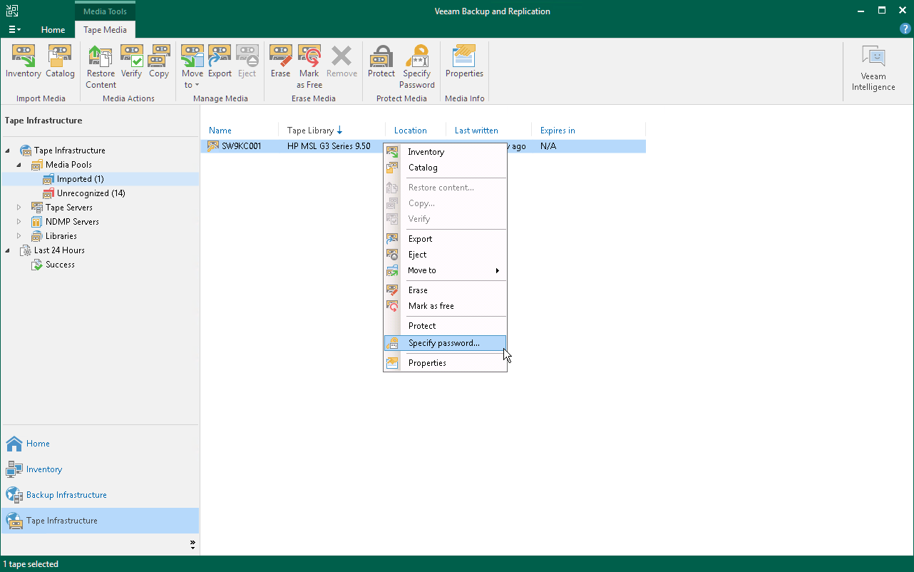 Decrypting Tapes with KMS Keys