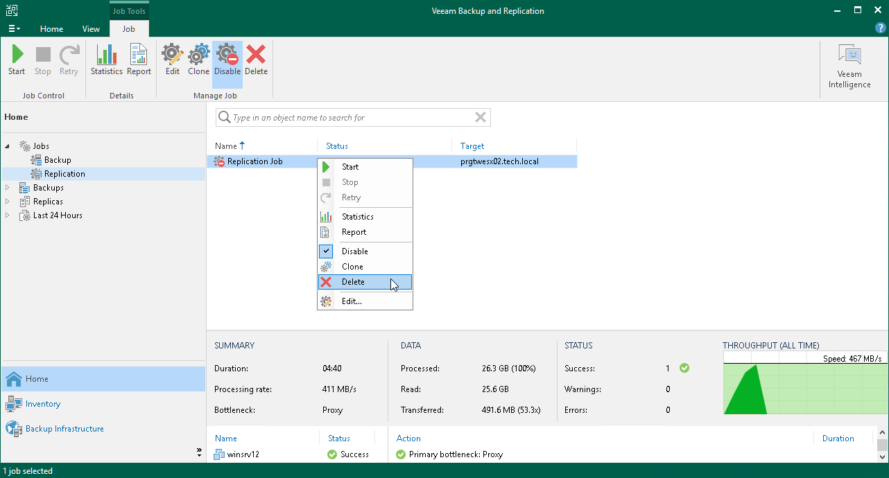 Disabling and Deleting Replication Jobs