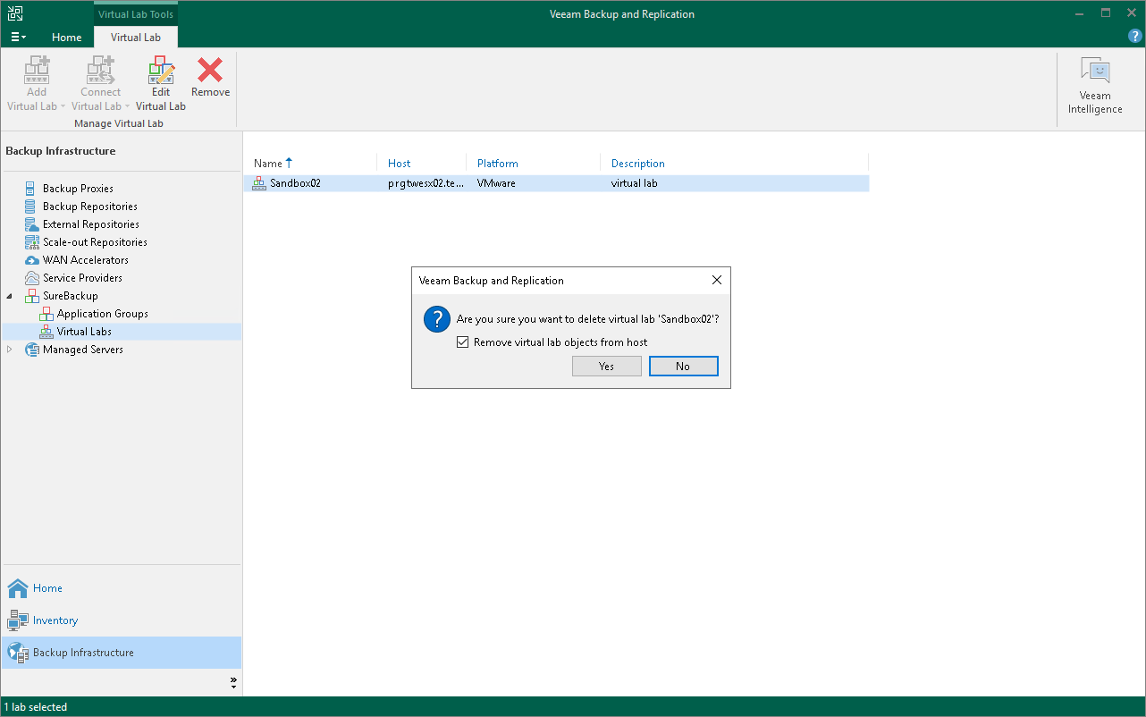 Editing and Deleting Virtual Labs