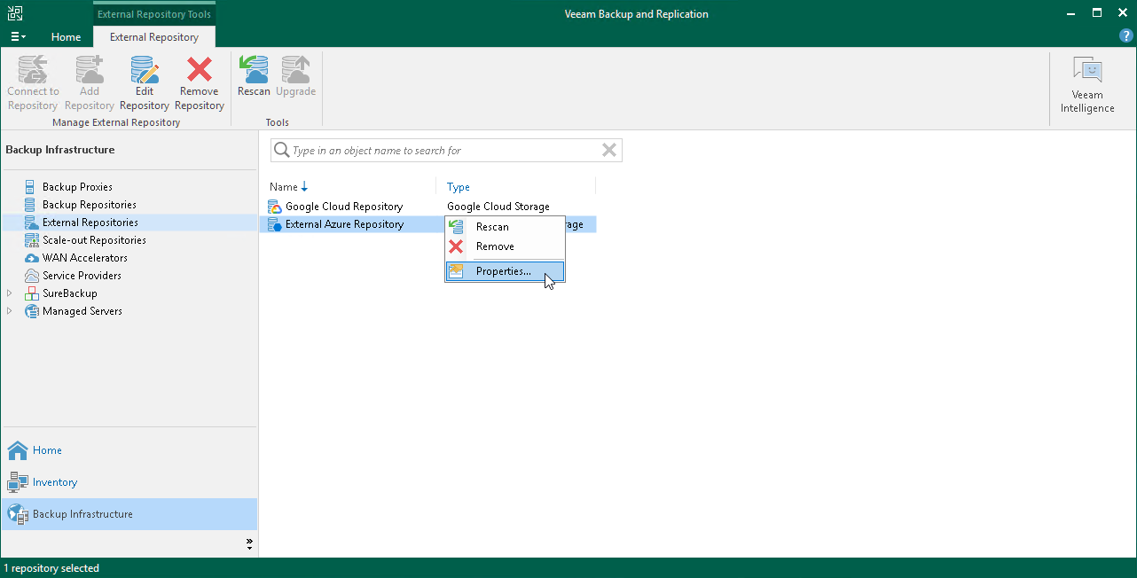 Editing Settings of External Repositories