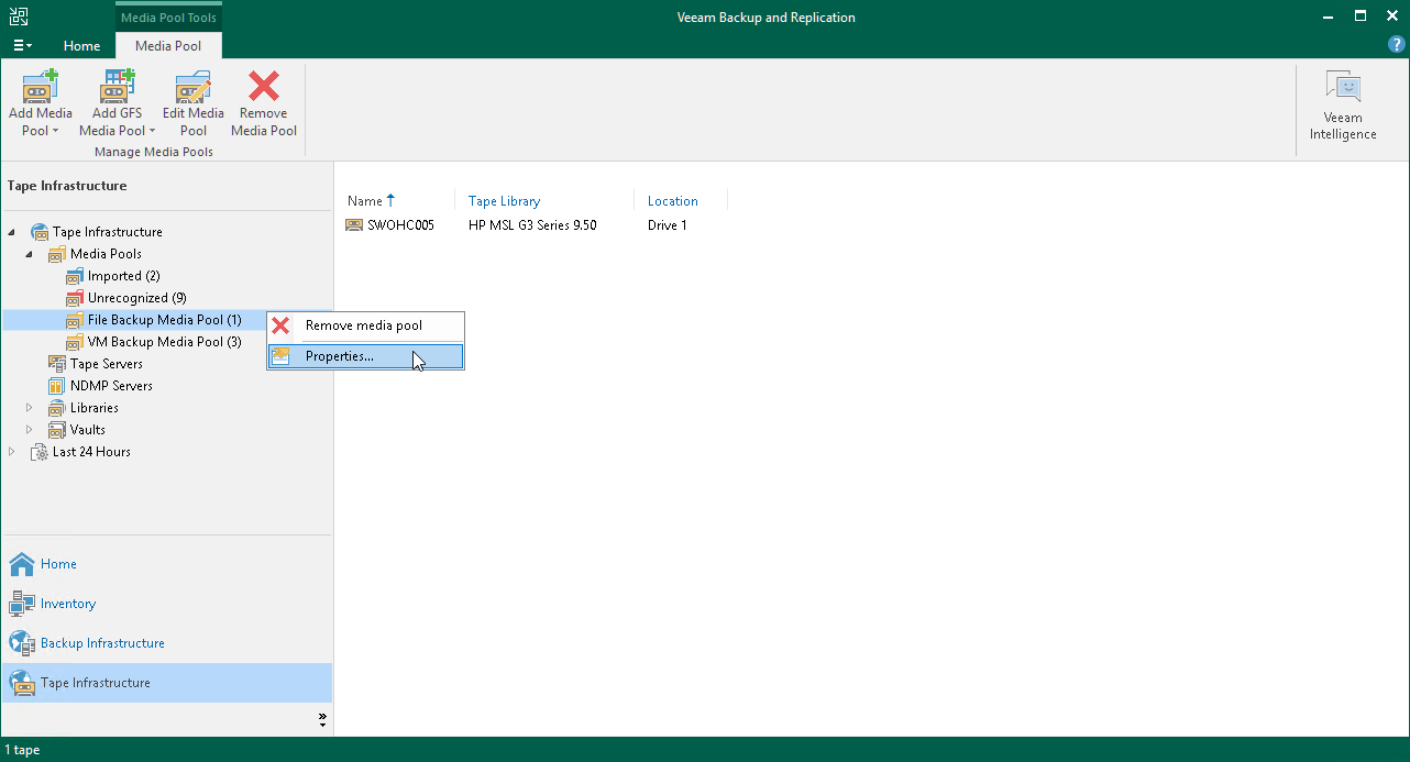 Modifying Media Pools