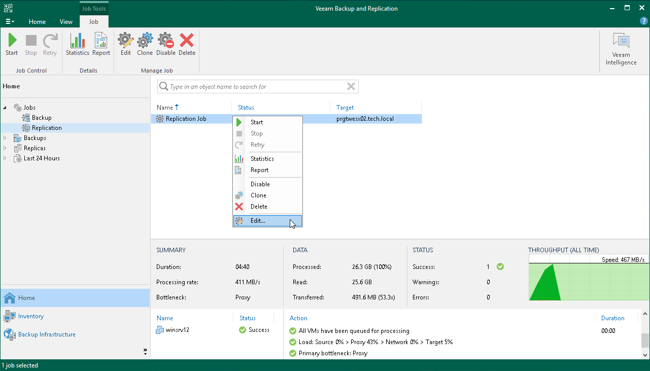 Editing Replication Jobs