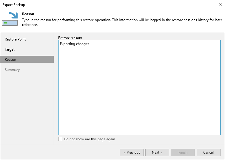 Specify Export Reason