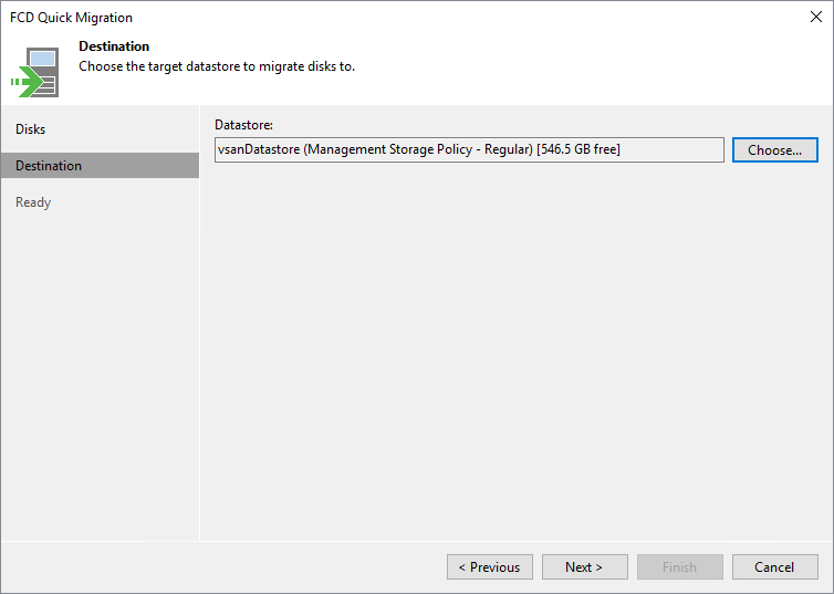 Step 3. Specify FCD Destination