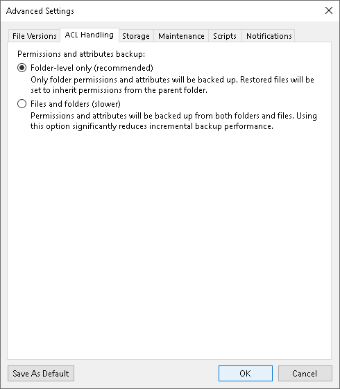 ACL Handling Settings ACL Handling Settings