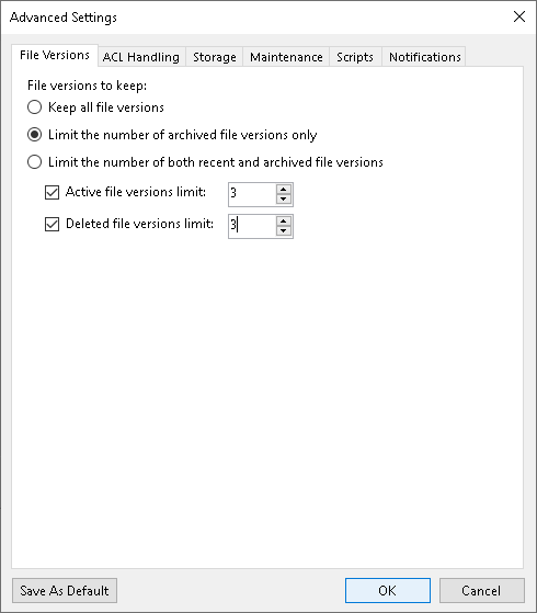 File Version Settings