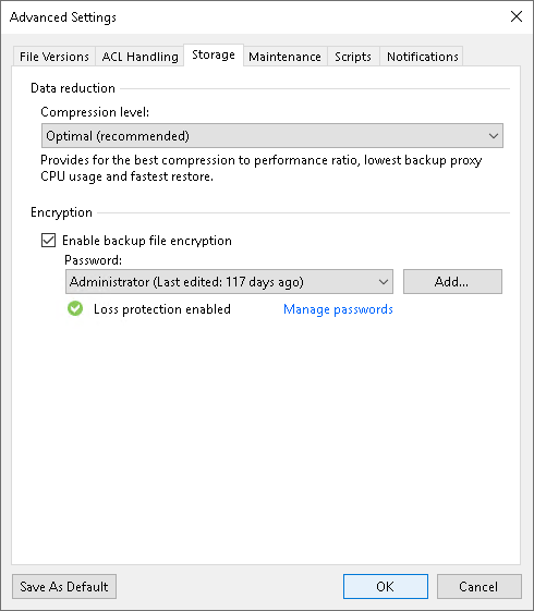 Storage Settigs Storage Settings