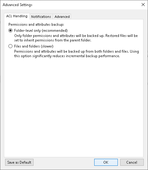 ACL Handling Settings