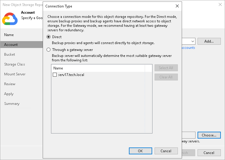 Step 3. Specify Object Storage Account