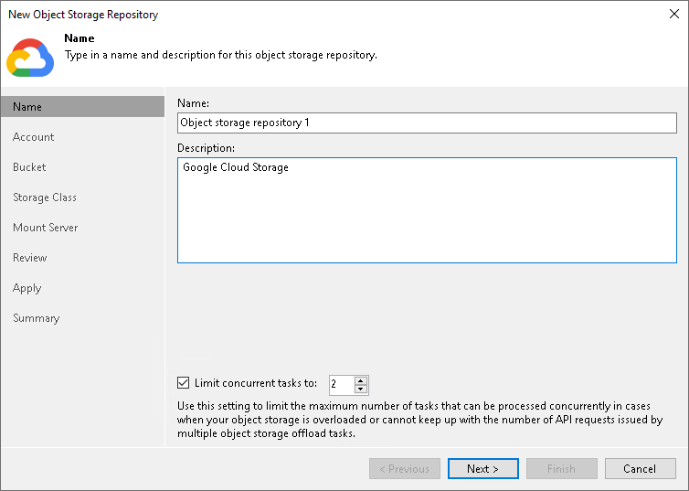 Step 2. Specify Object Storage Name