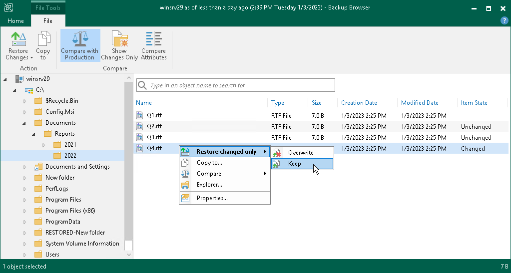 Step 7. Finalize Restore