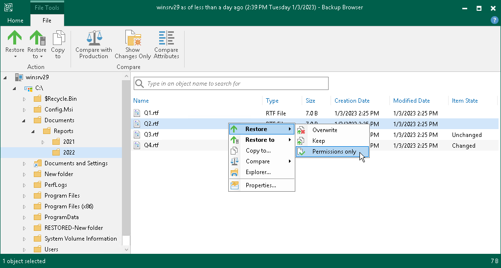 Step 7. Finalize Restore