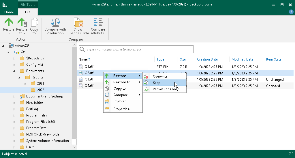 Step 7. Finalize Restore