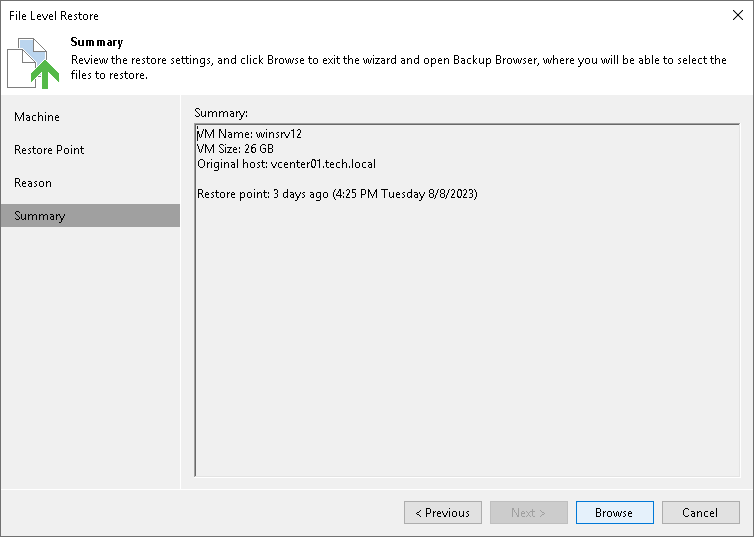 Step 6. Verify Restore Settings
