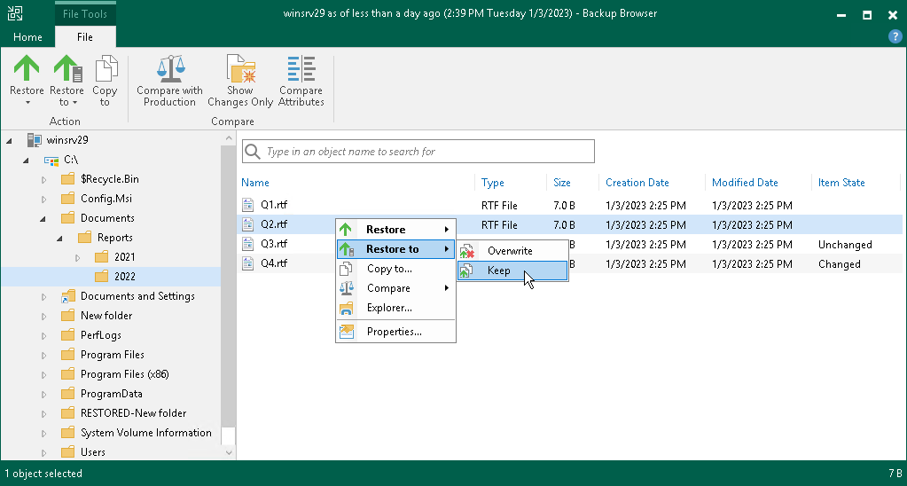 Step 7. Finalize Restore