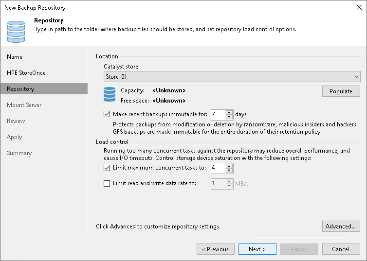 Step 4. Configure Backup Repository Settings