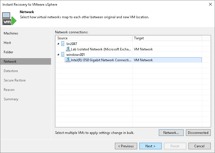Specifying Destination for Multiple VMs