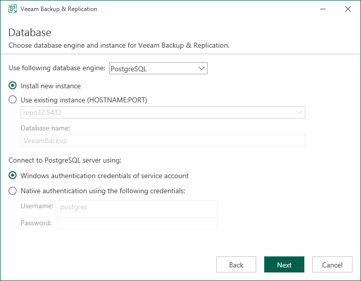 Step 8. Specify Database Engine and Instance