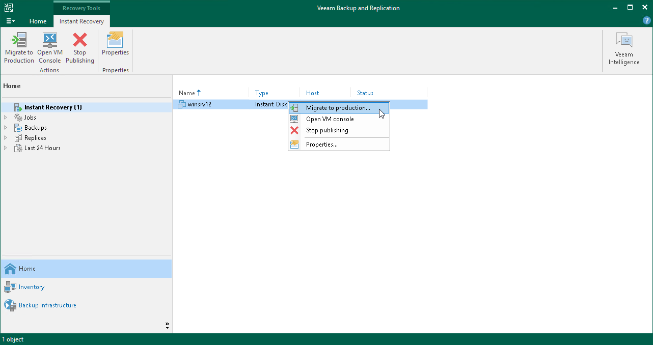 Finalizing Instant Disk Recovery