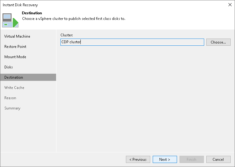 Step 6. Specify Target Cluster